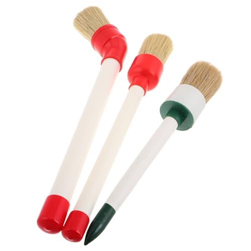 UTHCLO 3 Piezas Kit Cepillos de Aplicación para Neumáticos Cabezal Redondo y Curvo Cerdas Duraderas para Mantenimiento y Detalle de Ruedas Coches Motos y Bicicletas