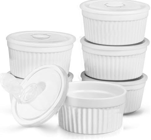 Amazon.com: Ramekins 8 oz, Set of 6 Creme Brulee Ramekins, Stackable ...