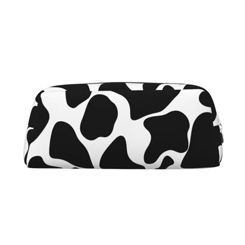 BSCKKDMN レザー 筆箱 かわいい ジッパー ペンシルポーチ ペンバッグ 多機能 旅行 メイク コスメバッグ 牛 スポット キーポーチ 女性 男性 仕事 オフィス