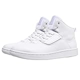 Soulsfeng White High Top Sneakers for Men Skate Shoes Leather Basketball Shoes Size 8