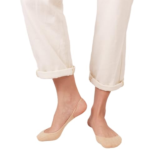 Image of No Show Half Socks with Grippers for Women, Low Cut Toe Topper Ball of Foot Socks for Heels Flats SlingBack