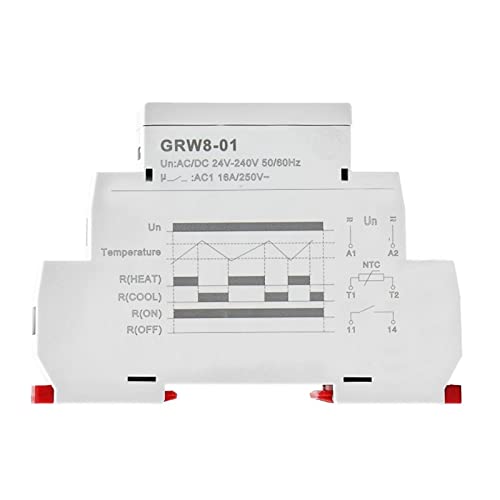 Relais de contrôle de température Din GRW8 16A AC/DC24-240V avec sonde étanche