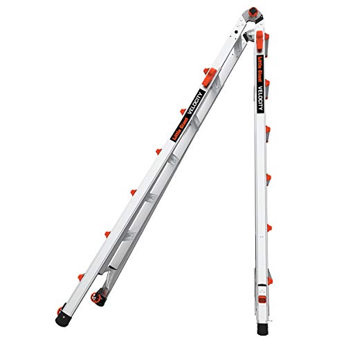 Little Giant Ladders, Velocity with Wheels, M26, 26 Ft, Multi-Position Ladder, Ratchet Leg levelers, Aluminum, Type 1A, 300 lbs Weight Rating, (15426-801)