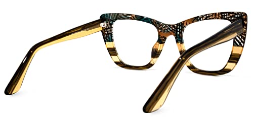 Image of VOOGLAM Cat Eye Blue Light Blocking Glasses, Fashion Multicolor Glasses Frame for Women Anti Eyestrain & UV