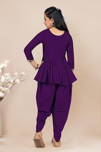 Image of Fashion Dream Girls Cotton Blend Printed Salwar Suit Set|Kids Kurta & Dhoti|Ethnic Wear|Sharara Set