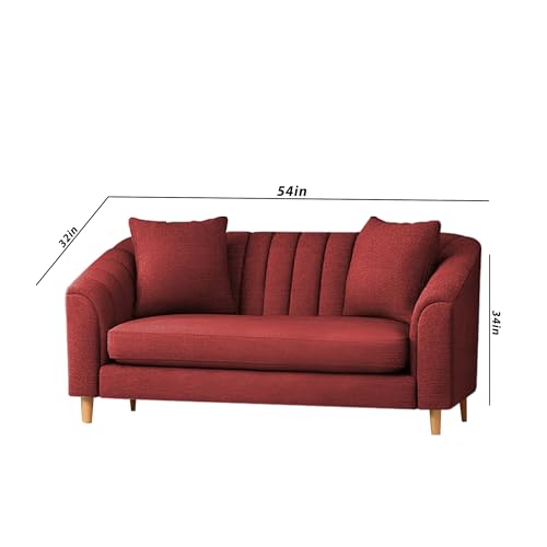 Image of Doraldo 3 + 2 Seater Sofa Set for Living Room (Maroon) Premium Fabric Sofa