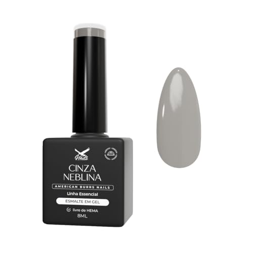 Esmalte em Gel, Cinza Neblina, 8ml, Linha Essencial - American Burrs Nails