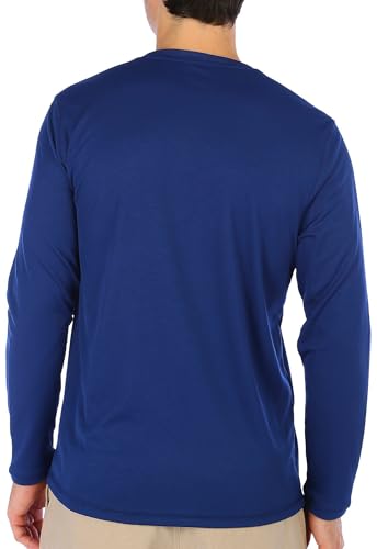 Reel Legends Mens Freeline Solid Long Sleeve Shirt Large Blue Depth3