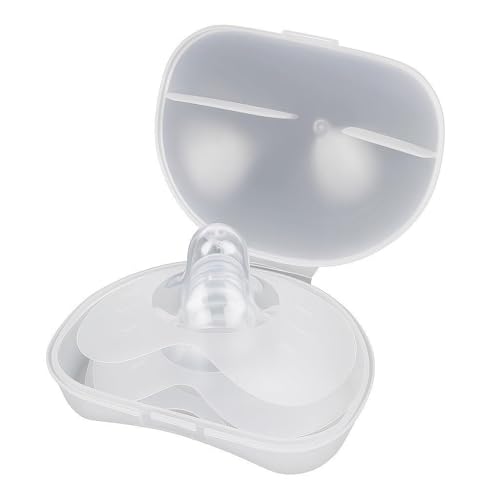 Breastfeeding Nipple Shields for Nursing Newborn Baby Nippleshield Breast Feeding 2 Count with Sterilizing Storage Case Clear (Size 16-20MM)