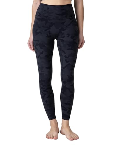 Colorfulkoala Dreamlux Leggings de Sport Femme sans Couture Avant 7/8 Pntalon Yoga, Camouflage Gris Foncé, M