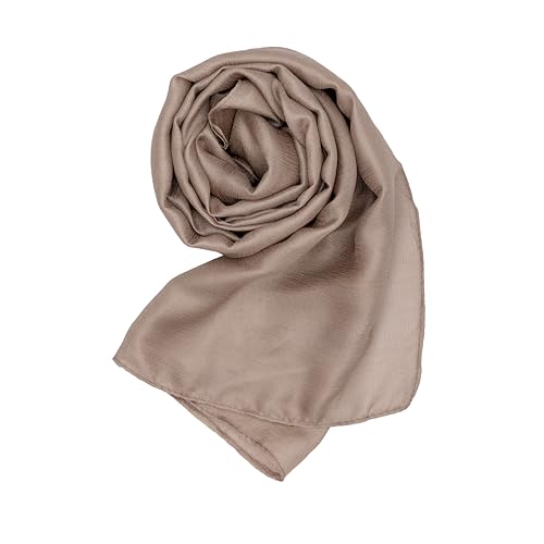 MAPIMANIA - Etole femme chic mariage, foulard taupe 180x80, chale elegant d'été en satin,...