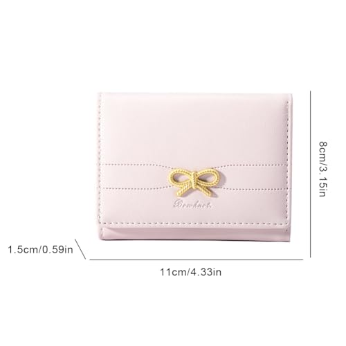 Cute Pink Wallet Card Holder for Women Folding Coquette Wallet Pink Card Holder ID Window4