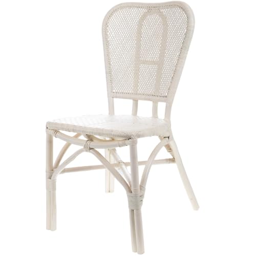 Amadeus - Chaise de bistrot Blanche en rotin