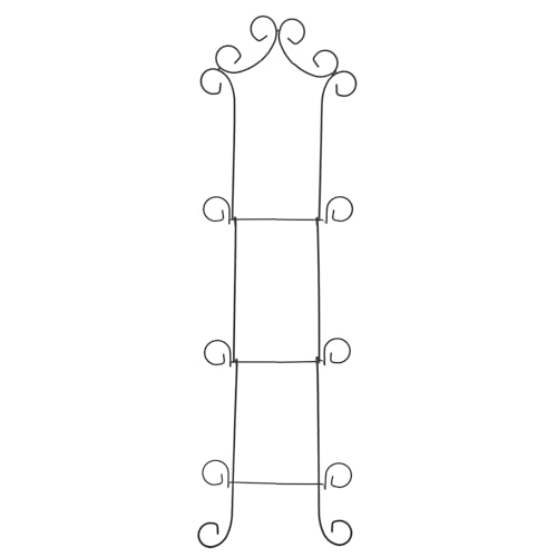 SUMNACON 3 Tier Metal Vertical Plate Rack, Wall Hanging Dish Display Rack Removable Platter Holder Black Display Stand for 6inch 8inch Collectible Plates, Dishes, Plaques, Artworks