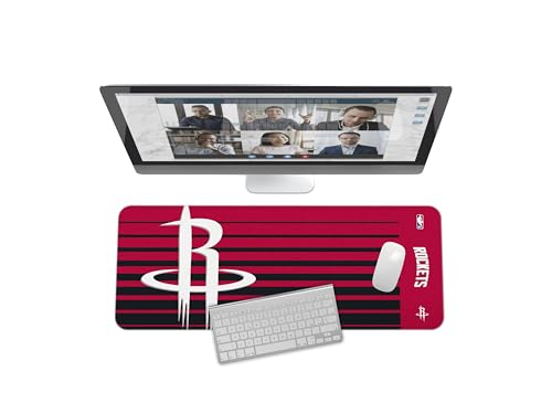 SOAR NBA Multifunctional Desk Mat for Desktop, (31.5"x12") - Ultra Soft Fabric with Non-Slip Rubber Backer - Water Resistant & Durable Nylon Stitching,Houston Rockets
