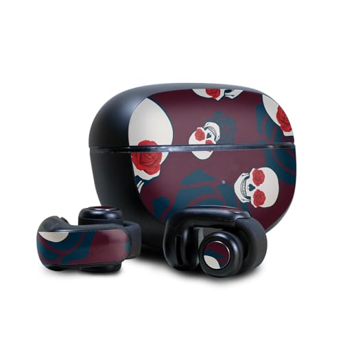 Image of Skin Compatible with Bose Ultra Open Earbuds - Skulls N Roses - Premium 3M Vinyl Protective Wrap Decal Cover - Easy to Apply | Crafted in The USA by MightySkins