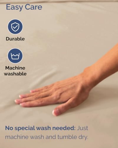 Image of Extra Deep Flex Top Split Head King Fitted Sheet - Hotel Luxury Single Fitted Sheet Only - Easily Fits 18 inch to 24 inch Mattress - Ultra Soft, Wrinkle Free w /Extra Deep Pockets - Cream