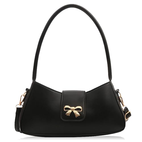 BACH AND BOOZY borsa a tracolla donna portafoglio borsetta nero fiocco anni 2000 mini tracolla clutch hobo handbag