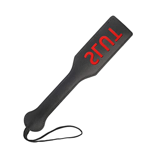 Image of Slut Spanking Paddle, 12.6inch Faux Leather Paddles for Adults BDSM Play, Black