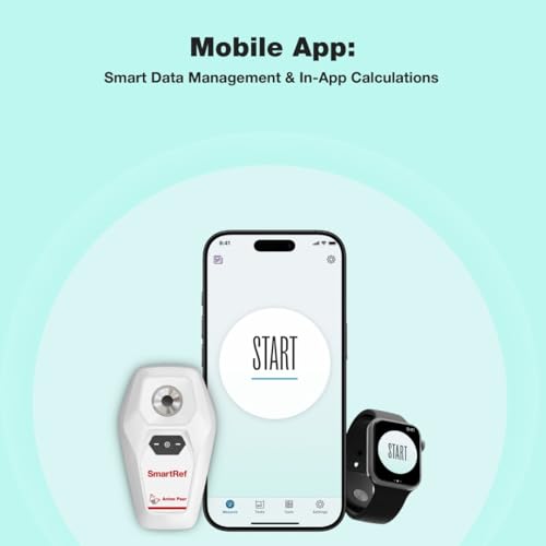 SmartRef Digital Refractometer by Anton Paar- Salinity Meter for Saltwater Aquariums, Reef Tank | Waterproof, ATC, 0.1 ppt Resolution, ±0.3 ppt Precision, 0-150 ppt Range, App-operated data management