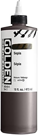 GOLDEN High Flow Acrylics, Sepia, 16 fl. oz. / 473 ml Bottle