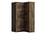 KRYSPOL Eckkleiderschrank Indiana I14 Kleiderschrank, Eckschrank mit Kleiderstange und Einlegeböden, Farbasuwahl, Modern Design (Esche Dunkel, Seite - rechts)