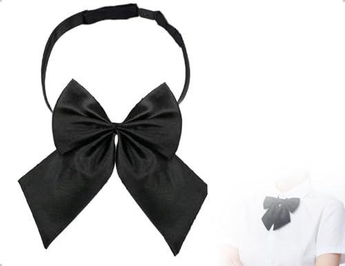 AOYEGIC Corbata, pajarita corta ajustable preatada para hombre y mujer, ideal para graduaciones, fiestas, bodas, uniformes escolares, camisas y juegos de rol (negra)