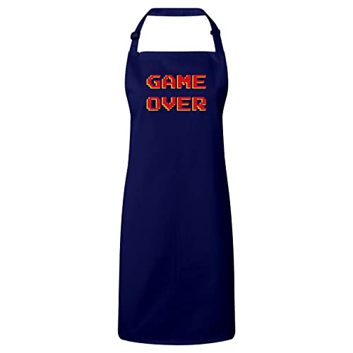 Tablier cuisine navy pour cuisiner entre amis devant une partie d'arcade