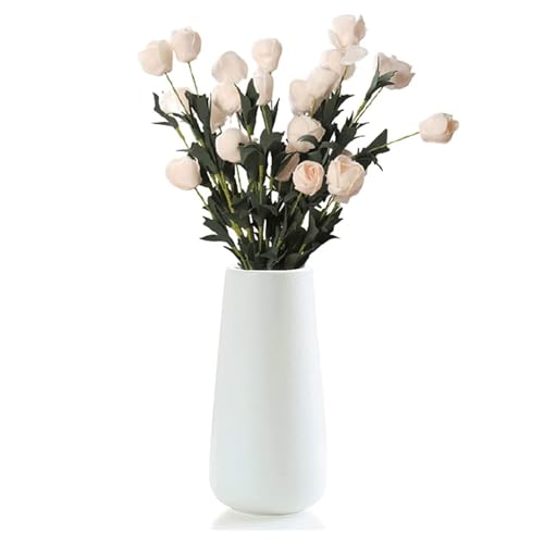 NOLLAM Jarrón Florero de cerámica Mate para decoración de Sala de Estar, florero clásico Moderno para Oficina, Chimenea, Dormitorio, Cocina, centros de Mesa de Escritorio Comedor