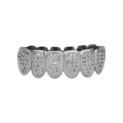 New 2026 Hip Hop Grillz Iced Out Cz Fang Mouth Jewelry JW Teeth Grills Caps Top & Bottom Tooth Men Women Vampire Fashion Accessories Creative Gift Jewelry Fashion Accessories Creative Gift