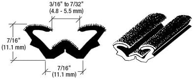 CRL - Canal flexible de goma flocado para funcionamiento universal para autobuses y ventanas de caravana, 96 pulgadas de largo