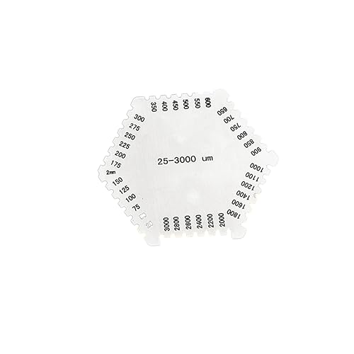 ULTECHNOVO Calibrador de Película Húmeda Acero Inoxidable Medidor Hexagonal de Grosor para 25-3000um miniatura 1