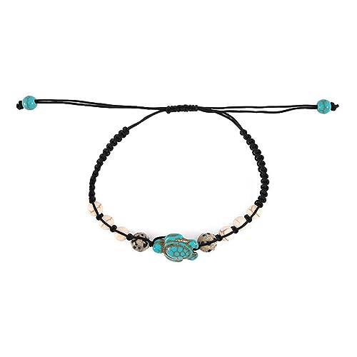 Pulsera de piedras naturales con tortuga marina 8mm miniatura 3