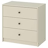  GURSKEN Commode avec 3 tiroirs, beige clair69 x 67 cm