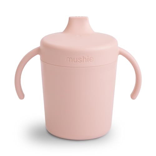 Image of mushie Trainer Sippy Cup | Made in Denmark | Leak Resistant Twist-Off Lid & Handles | 6 Months + (Blush)