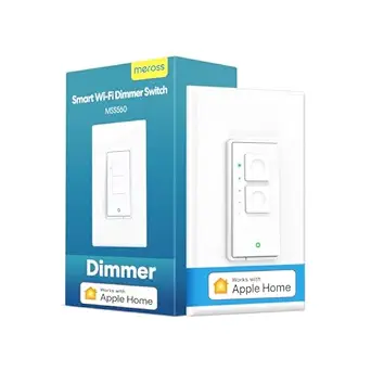 meross Smart Dimmer Switch Single Pole Supports Apple HomeKit, Alexa Google Assistant & SmartThings, 2.4GHz WiFi Light Switch for Dimmable LED, Neutral Wire Required, Remote Control Schedule, 1 Pack