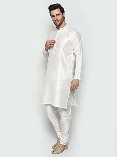 Image of Uri and MacKenzie Embroidery Silk Men's Kurta Pyjama Set