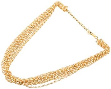 ZAVERI PEARLS Gold Tone Ethnic Multistrand Pearls Necklace & Earring Set For Women-ZPFK12744