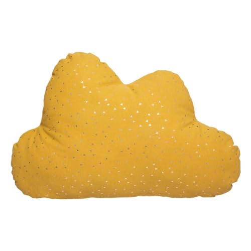 Atmosphera - Coussin Enfant Berlingot Nuage - Coton - Jaune Ocre - 45x28 cm