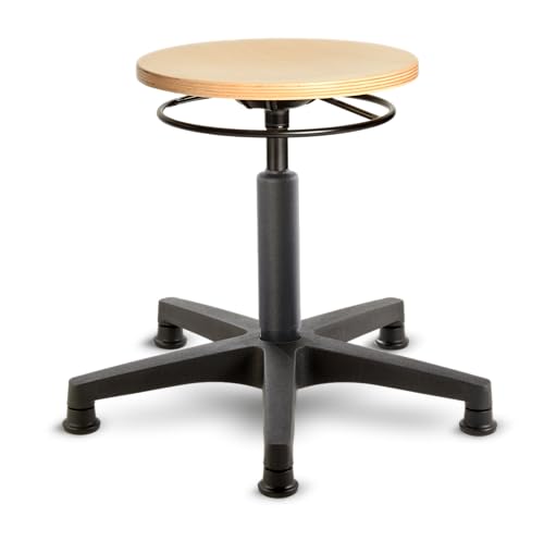 Prova Nova GmbH Werkstatt-, Stand- und Drehhocker 3536, abgedeckte Gasfedersäule, Sitzhöhe ca. 40-60 cm, Ringauslösung, Holz-Rundsitz, Bodengleiter Prova Nova GmbH Werkstatt-, Stand- und Drehhocker 3536, abgedeckte Gasfedersäule, Sitzhöhe ca. 40-60 cm, Ringauslösung, Holz-Rundsitz, Bodengleiter