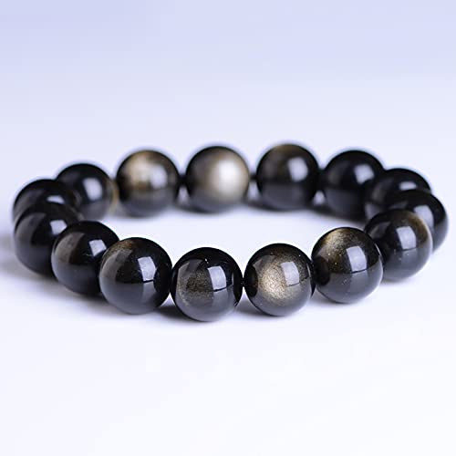 Bracelet obsidienne noire perles de qualité supérieure pour hommes - 2