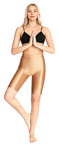 Women's Shiny Yoga Pilates Shorts Outdoor Quick Dry Pants Ultra High Rise Biker Leggings2