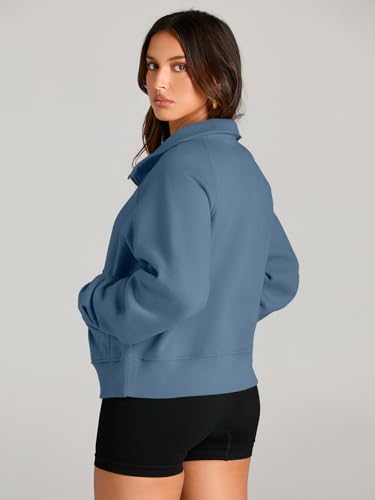 Image of AUTOMET Womens Sweatshirts Half Zip Cropped Pullover Fleece Quarter Zipper Hoodies 2026 Fall Fashion Outfits Clothes