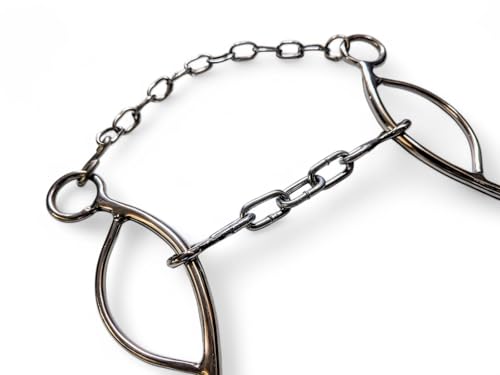 Freio Bridão Levantador Longo Bocal Corrente Inox Cavalo