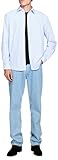 100%COTTON Sisley mens 5B8SSQ02F Shirt, White and Blue 921, 38