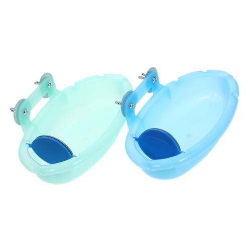 Holibanna Parrot Bath Tub with Bowl 2pcs Parakeet for Inside Cage Durable Plastic for Small Birds