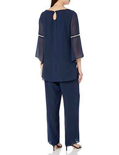 Le Bos Womens Pearl Detail Flared Sleeve Pantset Mother Of The Bride Dress, Navy, 20 Plus #TOP1