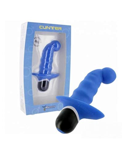 Vibrateur en silicone bleu Cassini 16 cm au toucher velours