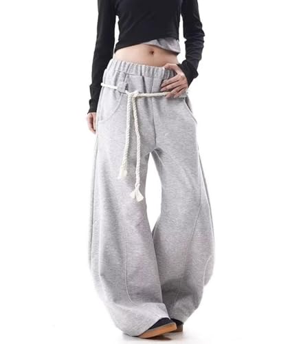 Baggy Sweatpants for Women Men High Waist Wide Leg Sweatpants Oversize Barrel Pants Casual Trousers2