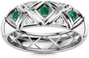 Jewels by Parijaat 0.30 Cttw Round Cut Created Gemstone X Design Wedding Engagement Men's Ring In 14K White Gold Over 925 Sterling Silver with Lovely Gift Box